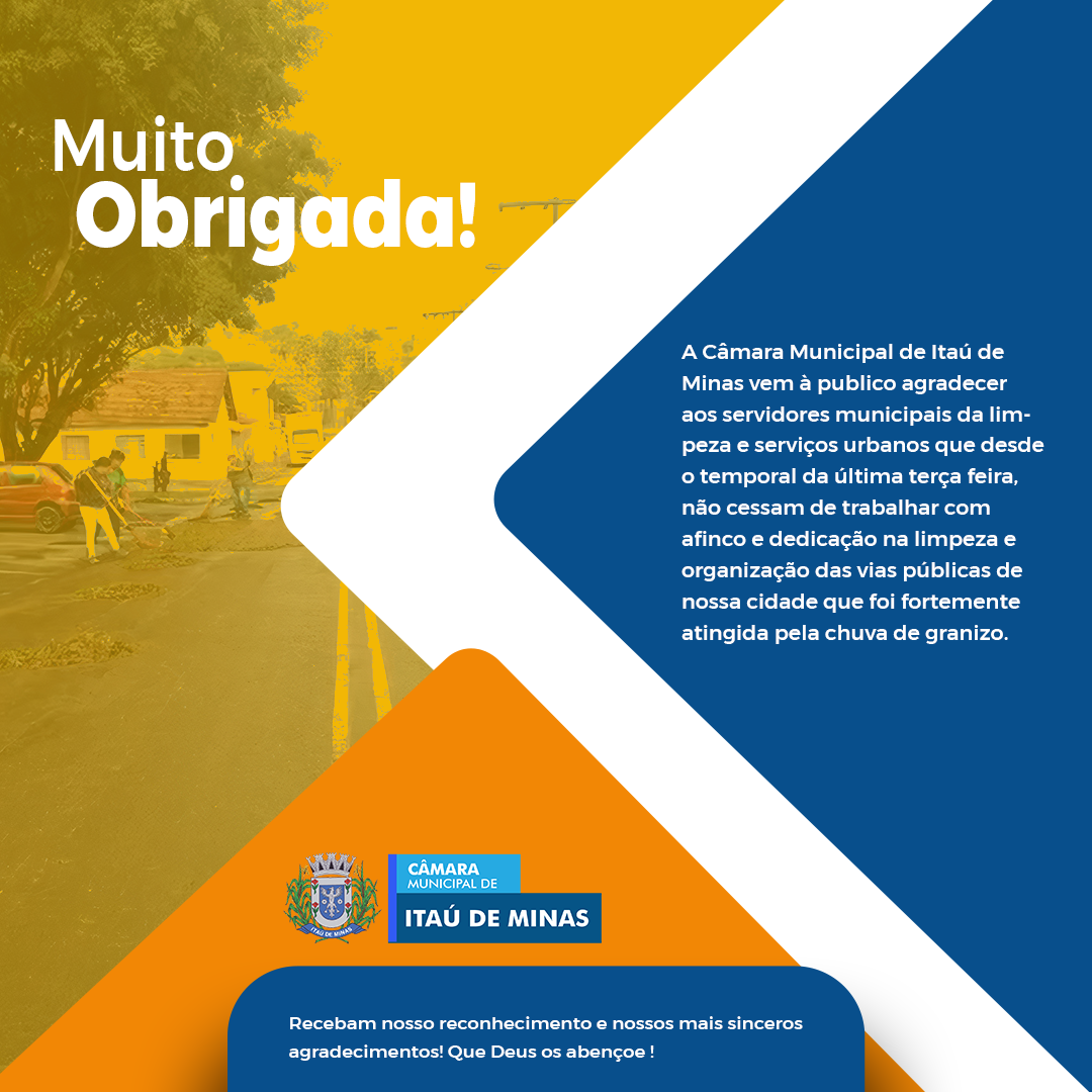 Agradecimento ao servidores municipais de limpeza e serviços urbanos