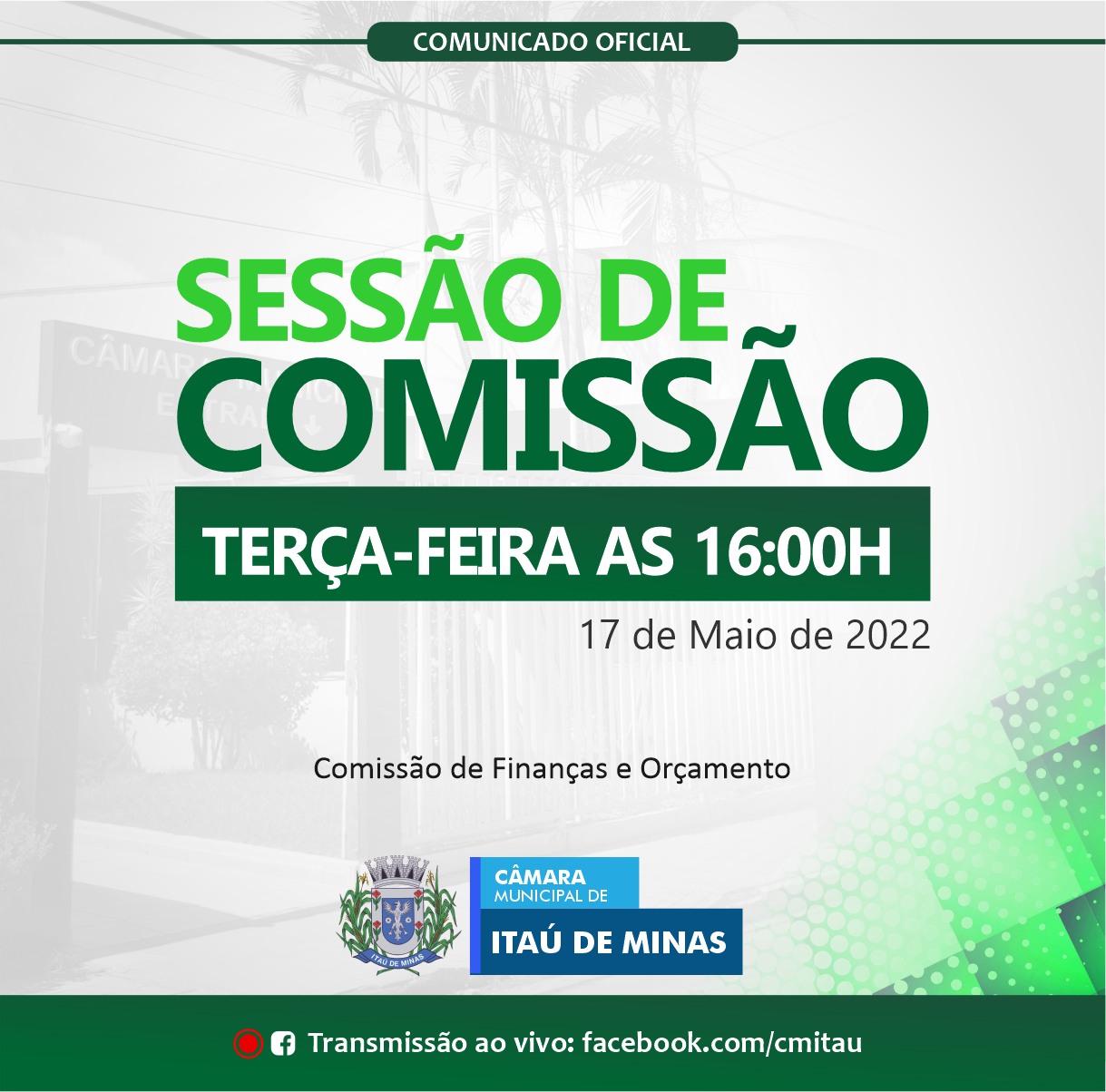 COMUNICADO DE SESSÃO DE COMISSÃO