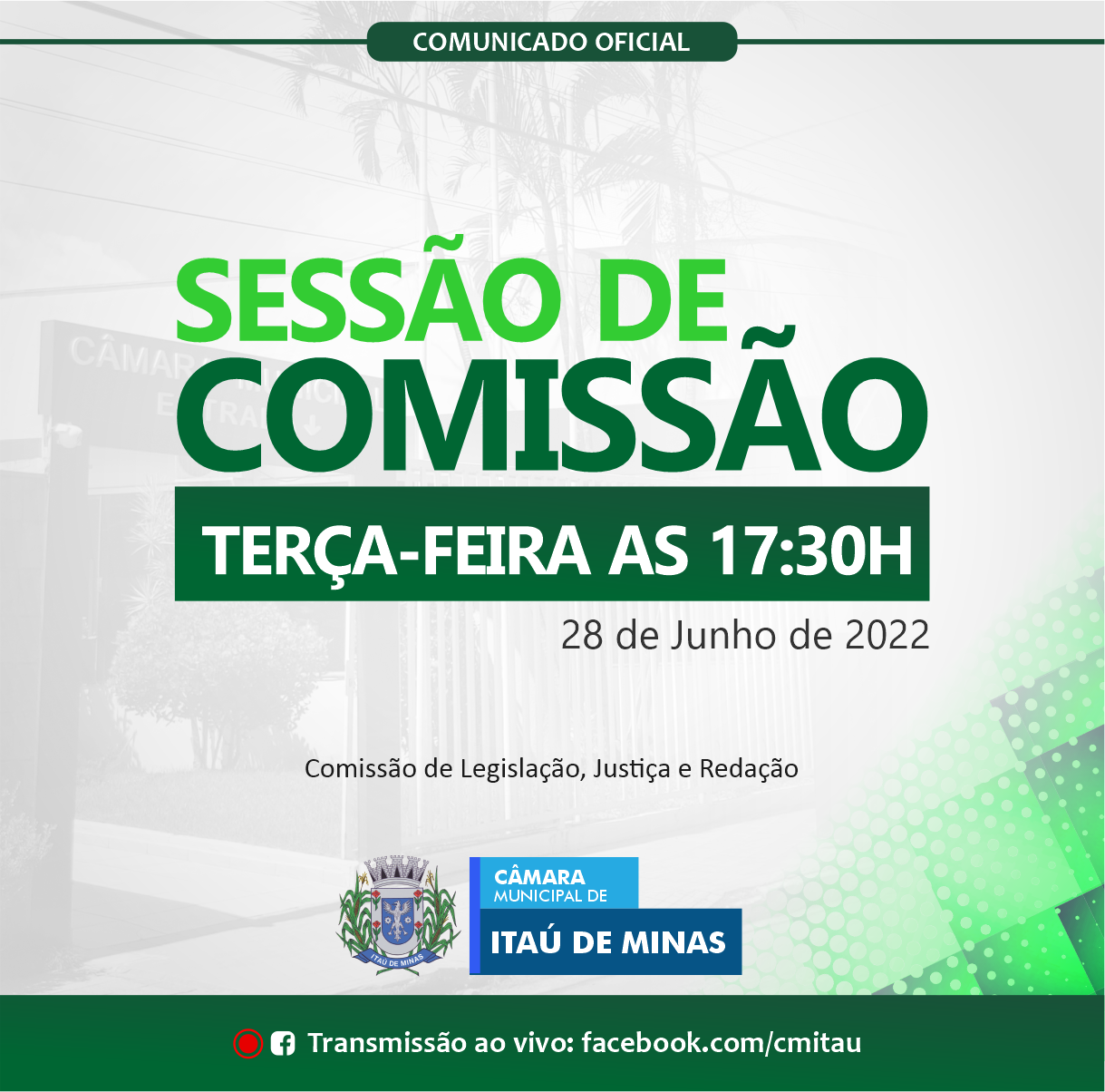 COMUNICADO DE SESSÃO DE COMISSÃO