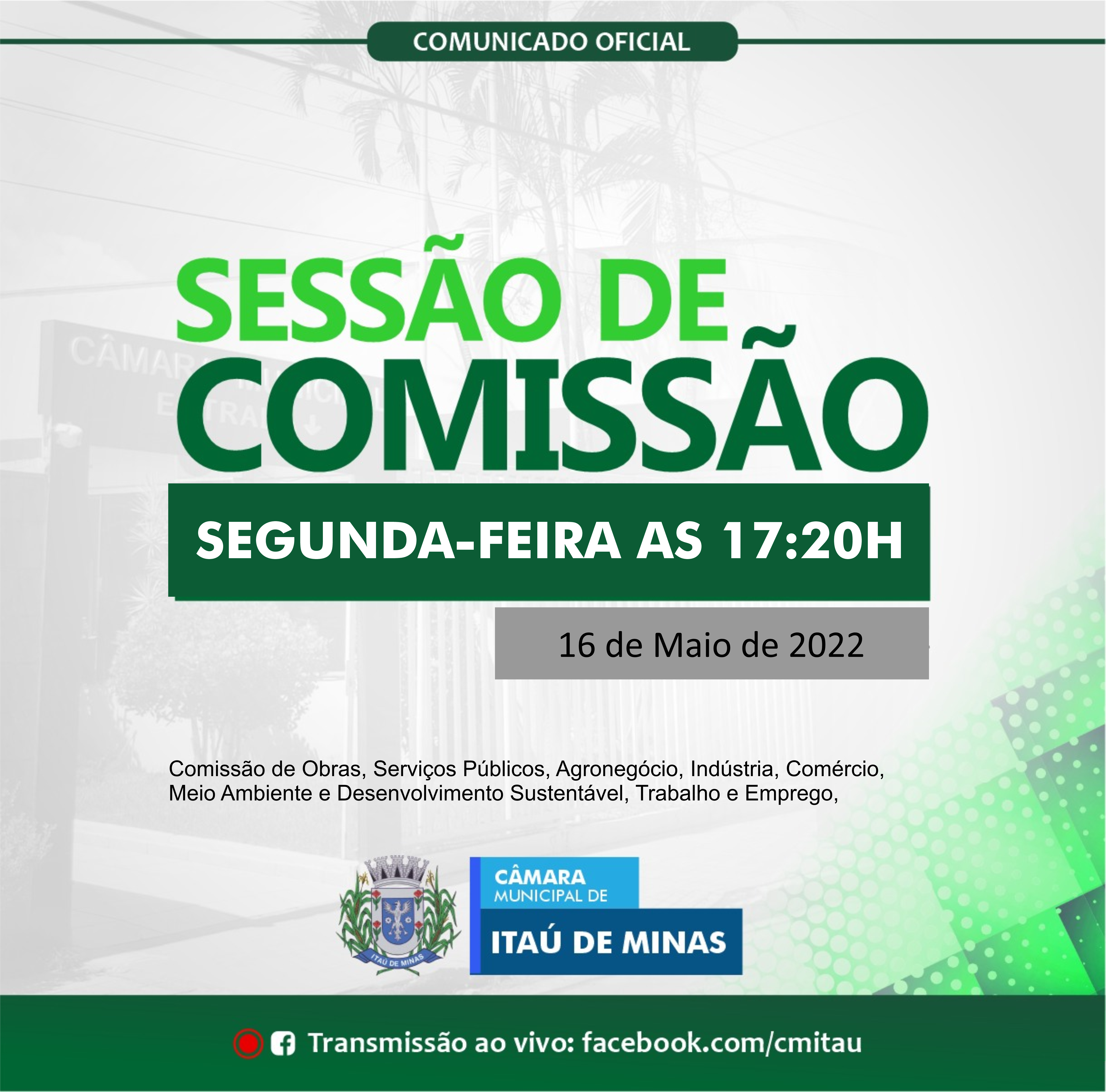 COMUNICADO DE SESSÃO DE COMISSÃO