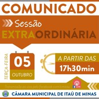 COMUNICADO DE SESSÃO EXTRAORDINÁRIA