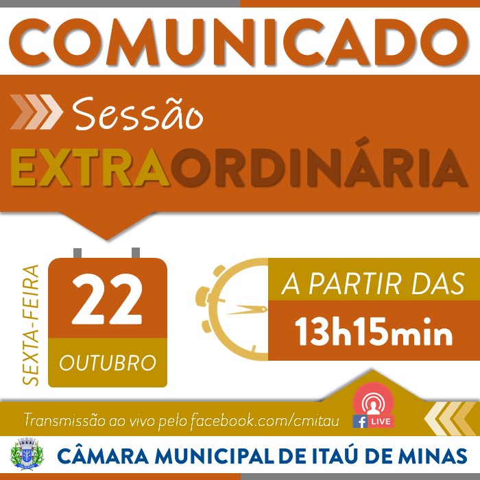 COMUNICADO DE SESSÃO EXTRAORDINÁRIA