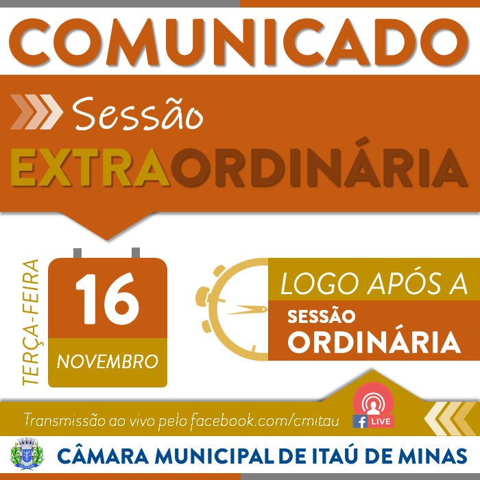 COMUNICADO DE SESSÃO EXTRAORDINÁRIA