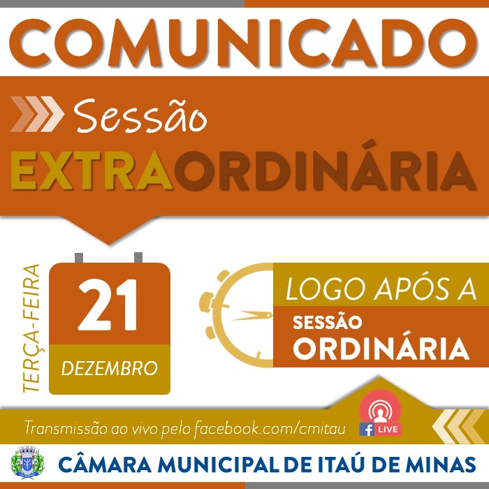 COMUNICADO DE SESSÃO EXTRAORDINÁRIA