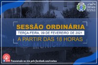 COMUNICADO DE SESSÃO ORDINÁRIA