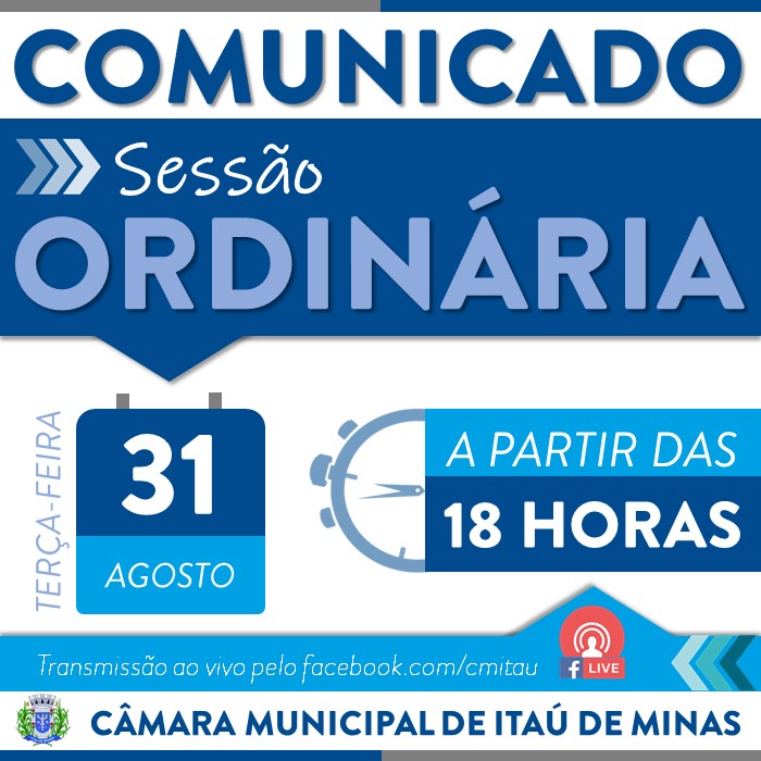 COMUNICADO DE SESSÃO ORDINÁRIA