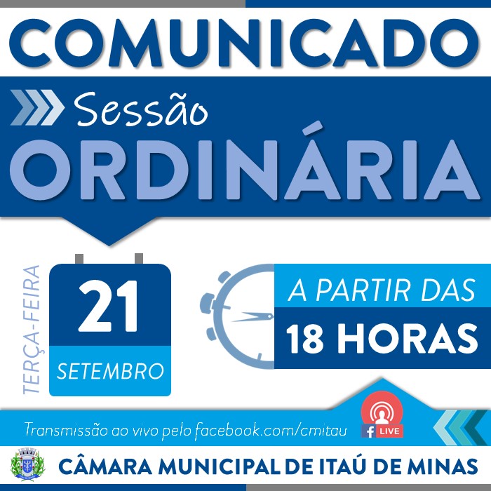 COMUNICADO DE SESSÃO ORDINÁRIA