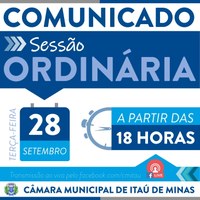 COMUNICADO DE SESSÃO ORDINÁRIA