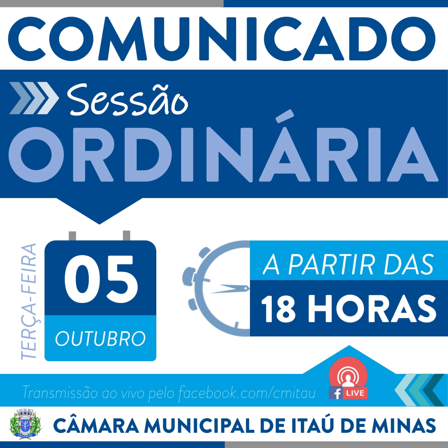 COMUNICADO DE SESSÃO ORDINÁRIA