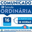 COMUNICADO DE SESSÃO ORDINÁRIA