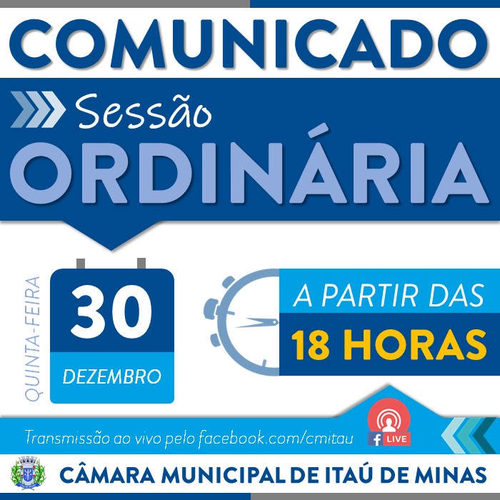 COMUNICADO DE SESSÃO ORDINÁRIA