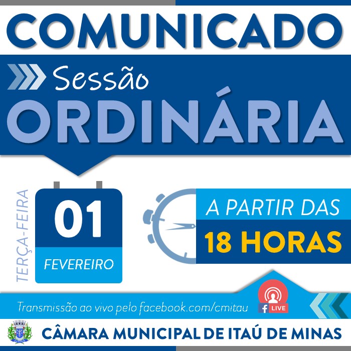 COMUNICADO DE SESSÃO ORDINÁRIA