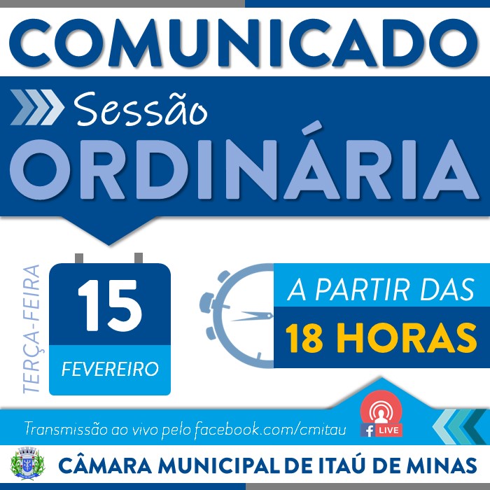 COMUNICADO DE SESSÃO ORDINÁRIA