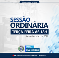 COMUNICADO SESSÃO ORDINÁRIA