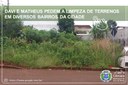 DAVI E MATHEUS PEDEM A LIMPEZA DE TERRENOS EM DIVERSOS BAIRROS DA CIDADE