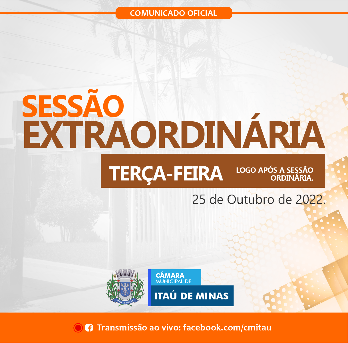 COMUNICADO DE SESSÃO EXTRAORDINÁRIA