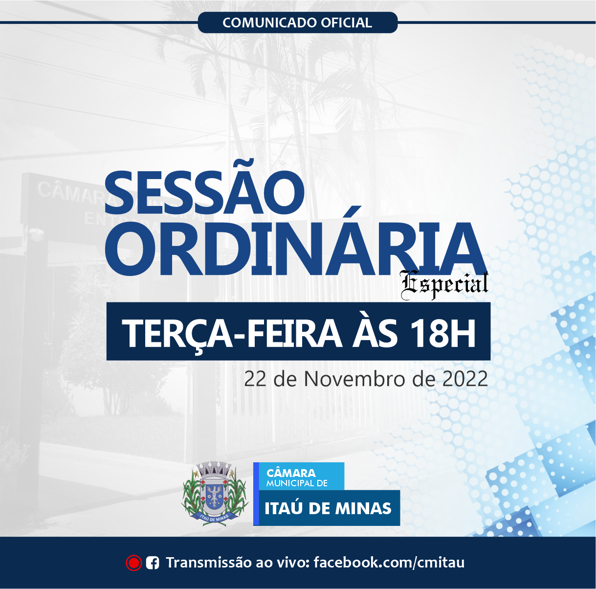 COMUNICADO DE SESSÃO ORDINÁRIA