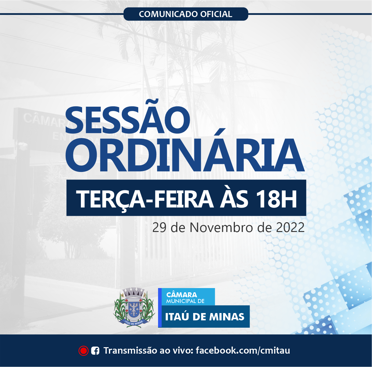 COMUNICADO DE SESSÃO ORDINÁRIA