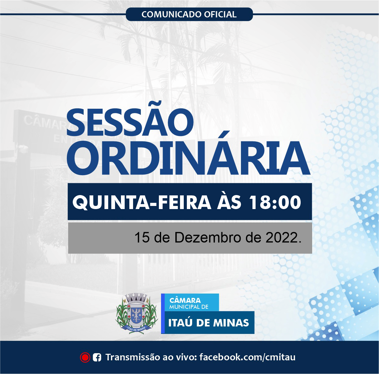 COMUNICADO DE SESSÃO ORDINÁRIA