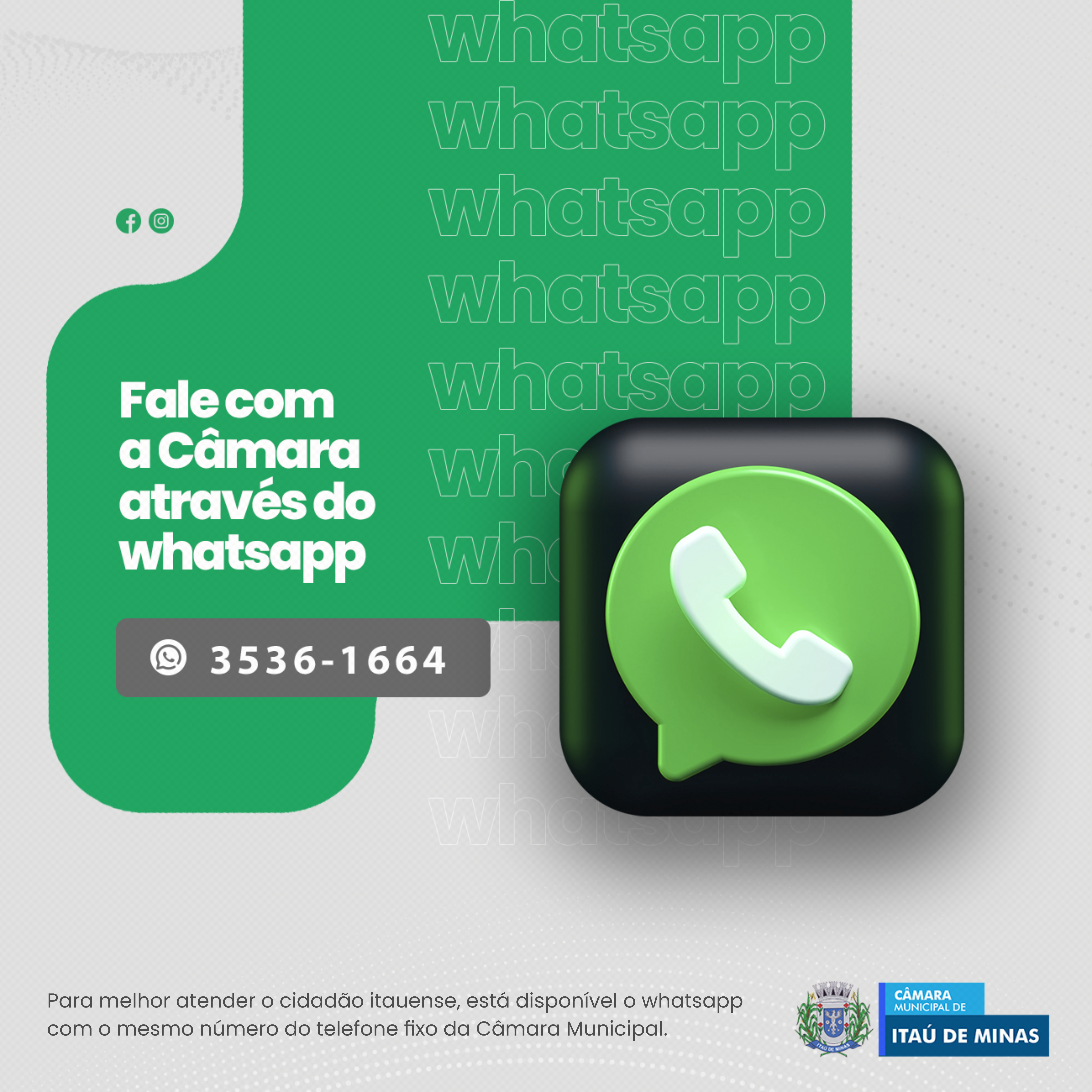 NÚMERO DE ATENDIMENTO VIA WHATSAPP